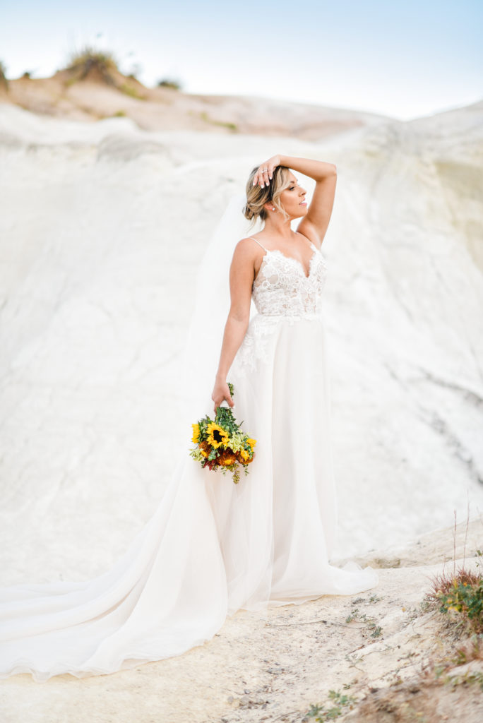 Bride at Paint Mines during Colorado Springs Elopement